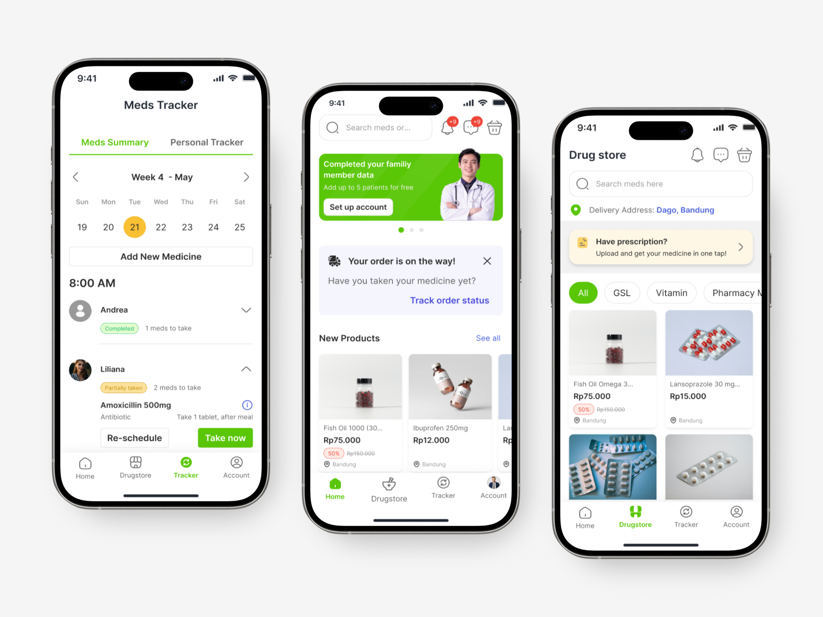 VIXA Care - Healthcare Mobile App UI Kit app app design character design clean concept design green health health app health care healthcare illustration light mode medical medical app medical care medicine mobile mobile app ui
