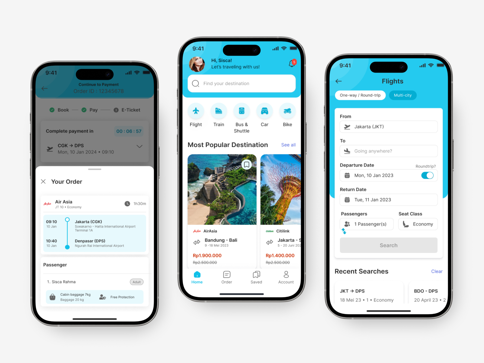 VIXA Ticket - Ticket & Travel Mobile App UI Kit app design blue booking app card clean light mode mobile mobile app pass ticket ticket app tourism travel travel agency travel app traveling trip ui uiux ux