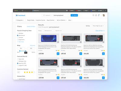 TechVault - Marketplace Website Design figma marketplace ui uiux ux