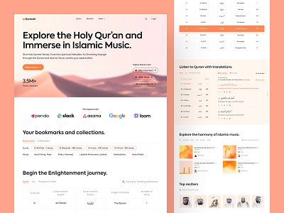 Islamic Website - as'Sunnah charity crowdfunding design donation header islamic islamic music islamic platform landing page minimal modern quran social ui design uiux design visual design web web ui webdesign website