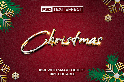 PSD Christmas Text Effect Gold Style christmas design editable effect font glitter gold lettering luxury mockup modern new year text type typeface typography