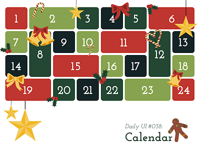 Daily UI #038: Calendar advent calendar calendar christmas daily ui figma graphic design holidays illustration ui vector