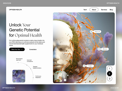 OptiGen Health Sciences 3d branding design figma graphic design illustration logo ui ux web website