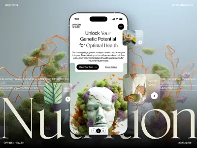 OptiGen Health Sciences 3d branding design figma graphic design illustration ui ux web website