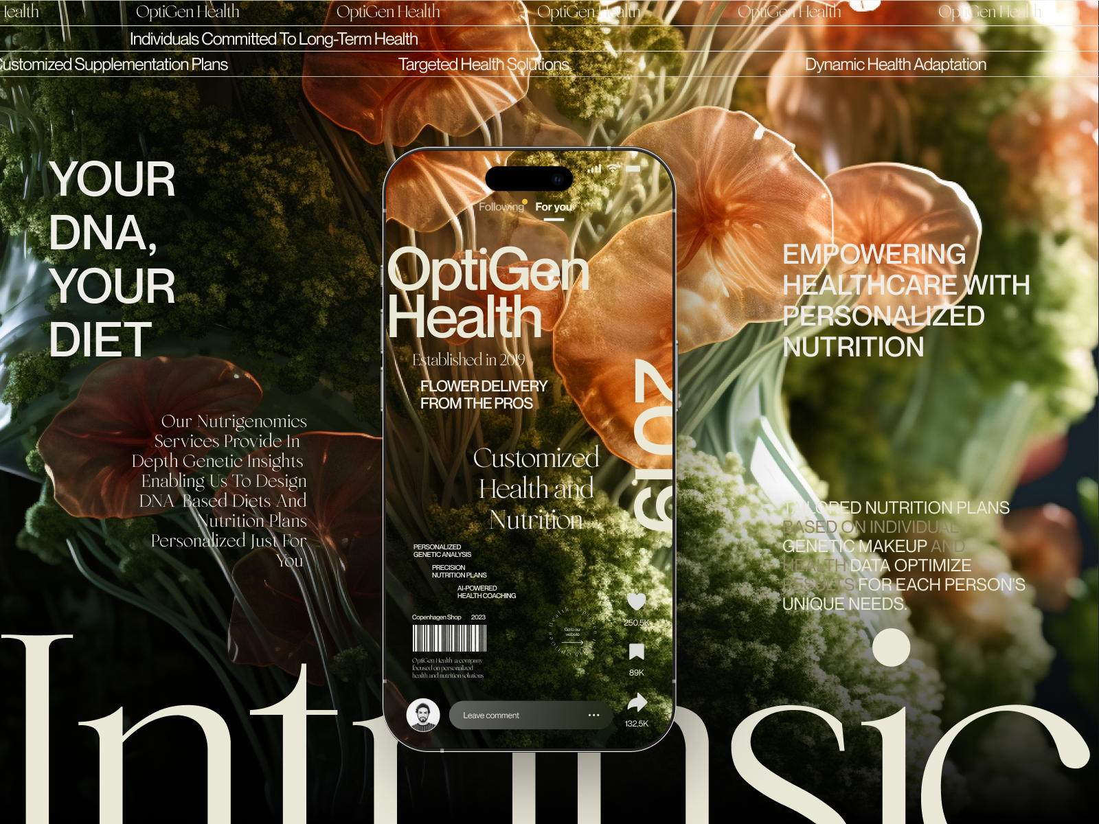 OptiGen Health Sciences Socials 3d branding design figma graphic design illustration logo ui ux web website