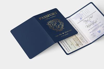 PASSPORT WEDDING INVITATION blue passport design graphic design invitation passport passport wedding invitation product design publication design publications wedding