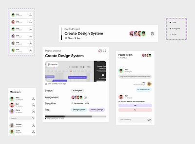 Project management Dashboard aftereffects animation app design component dashboard design designer figma interaction design motion design motion graphics product design ui ui designer uidesign uiux ux ux design ux designer web design