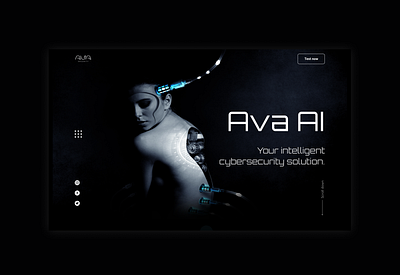Ava Ai | Landing Page | Web design figma first screen hero section landing page security web design