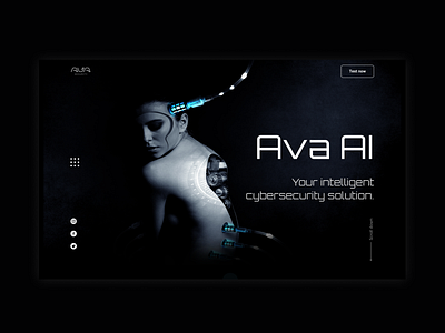 Ava Ai | Landing Page | Web design figma first screen hero section landing page security web design