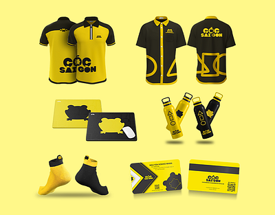 COCSAIGON KITS & ACCESSORIES accessories accessory card cards challenge cocsaigon design graphic design kit mouse pad personal card publication publication design shirt sock socks toad water bottle yellow yellow toad