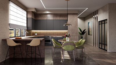 Kitchen design 3d 3dsmax design render