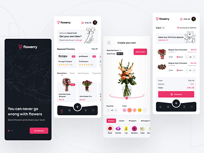 Flower Order APP Design app design flower app flower app design flower ordering app ui design
