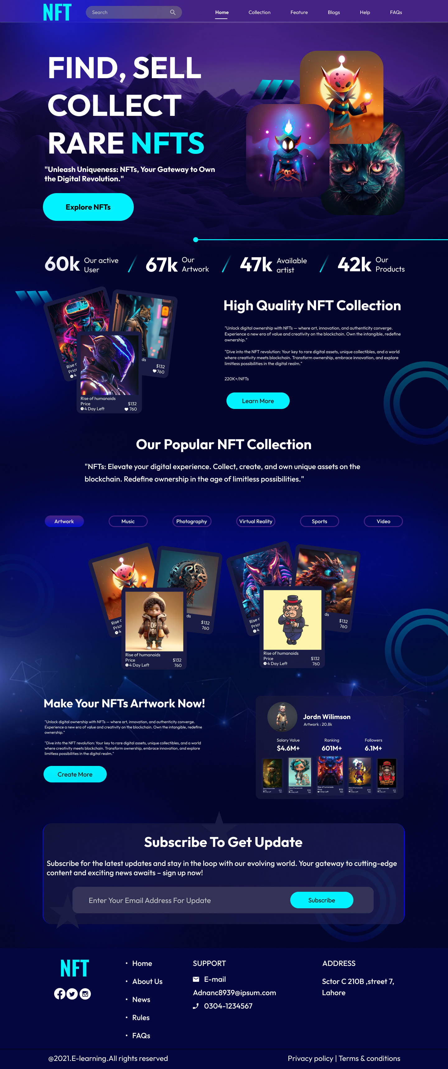 NFT Website Design adobe xd branding figma graphic design illustration logo mobile app design nft nfts photoshop ui ui ux design uiux vector web design website design