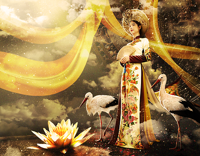 CHI CHI CHÀNH CHÀNH 2023 cccc cccc2023 cloud cocsaigon cultural festival culture design festival graphic design lotus silk stork vietnam vietnamese việt nam yellow