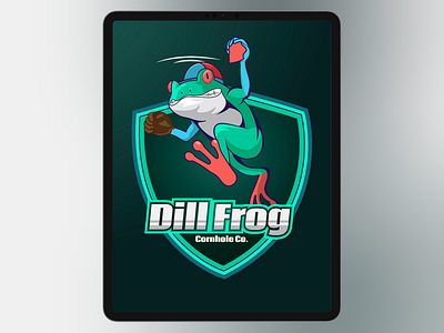 Dill Frog Cornhole Logo branding graphic design illustration logo vector