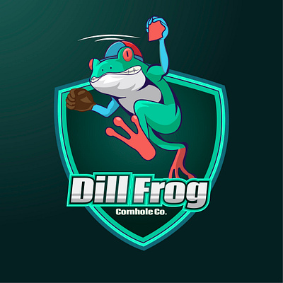 Dill Frog Cornhole Logo branding graphic design illustration logo vector