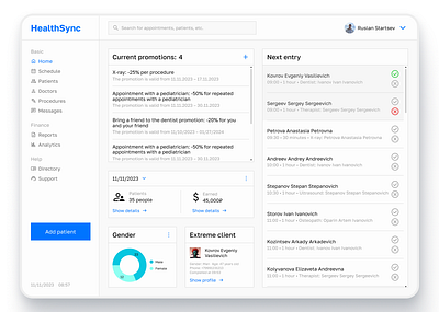 Medical information system dashboard design product design ux uxui