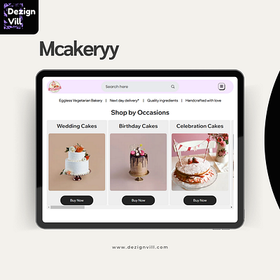 Cake website for Mcakeryy by Dezignvill branding graphic design mobile first design web design website wix