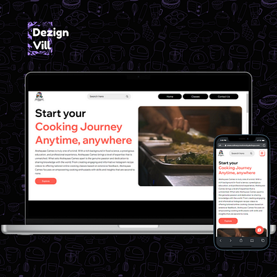 Online Culinary Class website UI graphic design mobile first design web design website