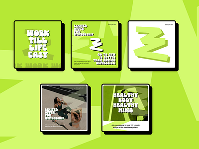 Instagram Template Fitness advertising business graphic illustration vector