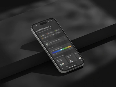 Mindful Moments — meditation app dailyui dark mode home screen illustration ios iphone meditation mindfulness mobile ui user interface