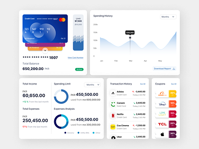 Credit Card Web App Dashboard analytics animation banking banking dashboard branding branding wallet chart clean dashboard digital banking finance finance dashboard landing page logo management motion graphics saas transaction ui ux