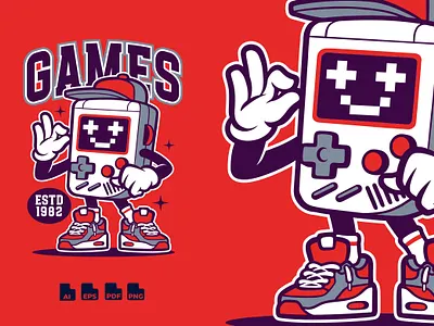 Gameboy - Mascot Design game gameboy illustration