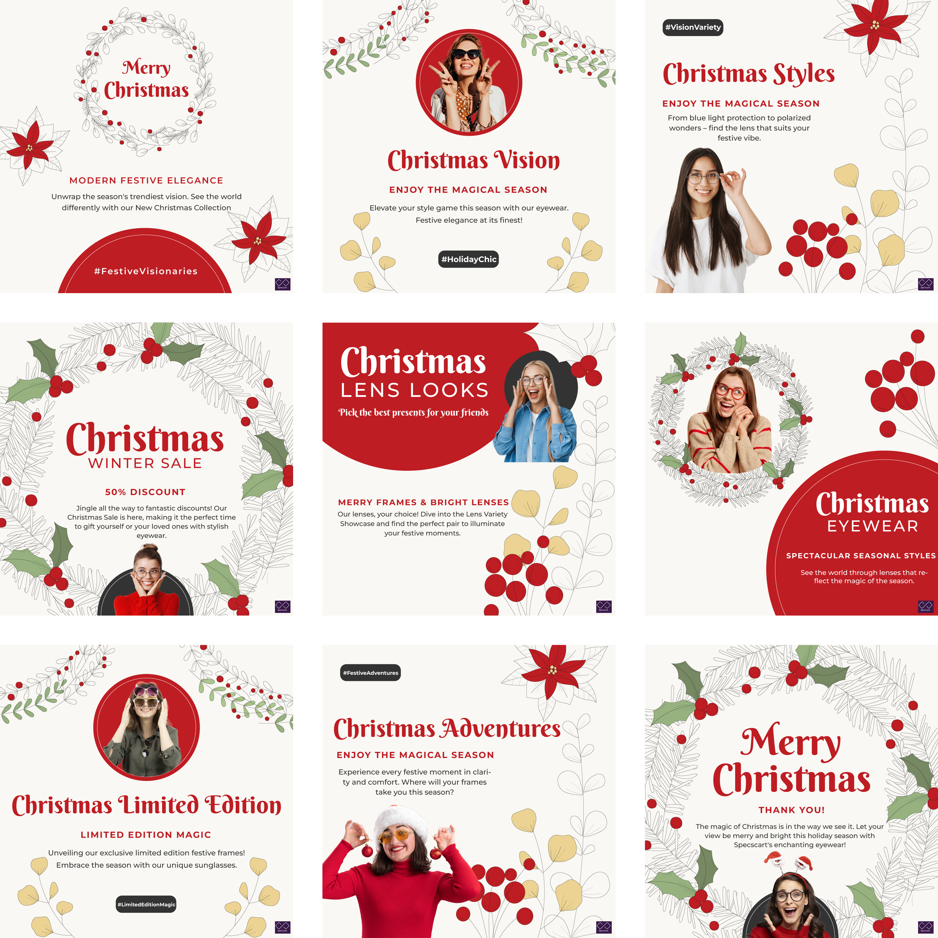 Christmas Social Media Post adobe illustrator adobe photoshop christmas graphic design red social media post