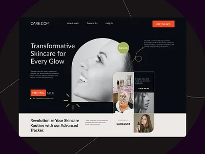 Skin Care Website black branding skincare ui uiux user interface