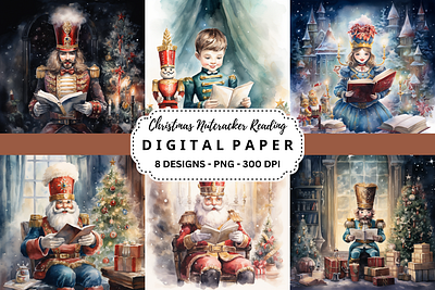 Christmas Nutcracker Reading Background tumbler wrap