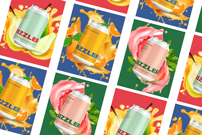 Branding Design (SIZZLER JUICE) adobe illustration adobe photoshop branding branding design fruits graphic design juice juice cans