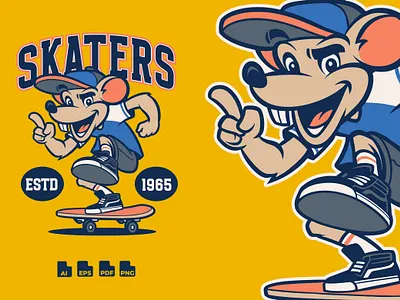 Mouse Skaters - Mascot Character animal graffiti illustration mouse skateboard skaters