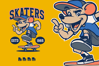 Mouse Skaters - Mascot Character animal graffiti illustration mouse skateboard skaters