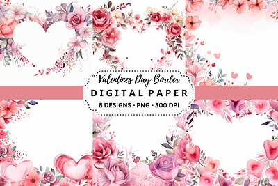 Valentines Day Border Background tumbler wrap