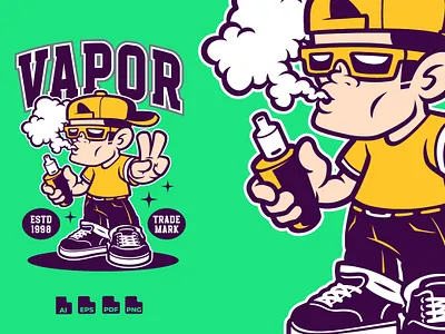 Vape Character - Mascot Design graffiti illustration logo smoke vape vapor