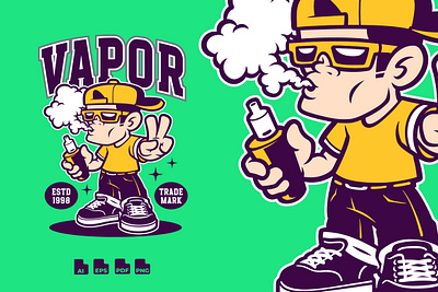 Vape Character - Mascot Design graffiti illustration logo smoke vape vapor