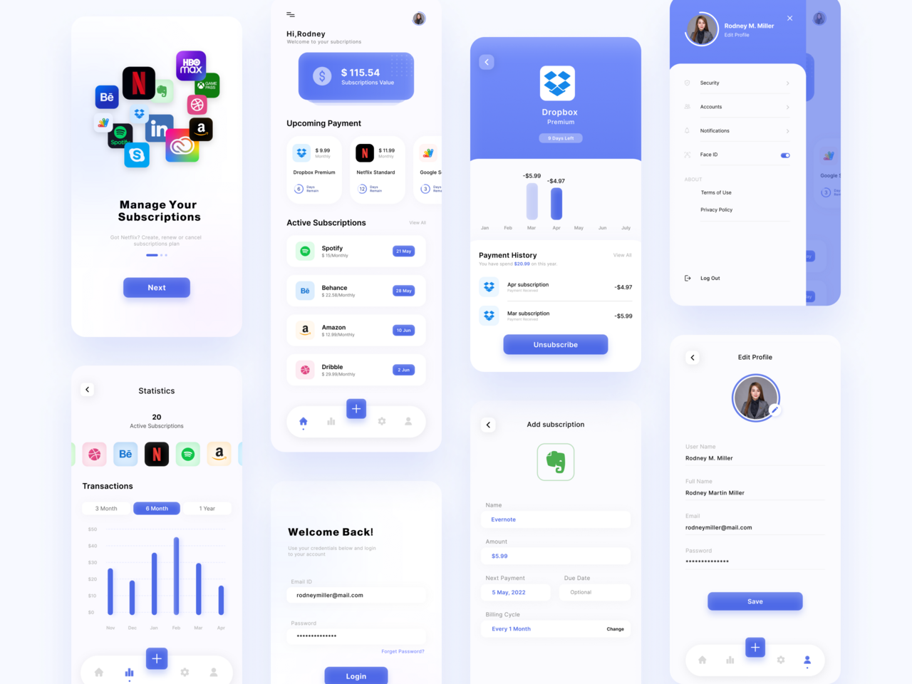 Manage Your Subscription App Ui Design By Sajjad Hossain On Dribbble