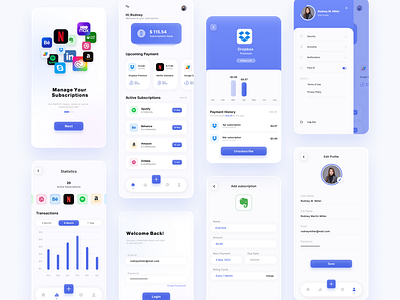 Manage Your Subscription APP UI Design by Sajjad Hossain on Dribbble