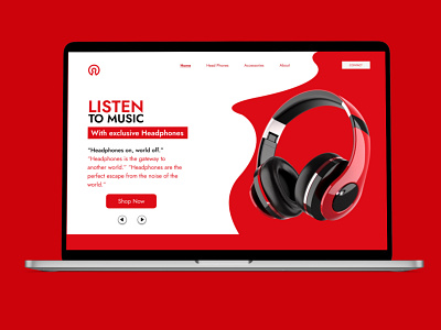 Headphone Landing Page UI