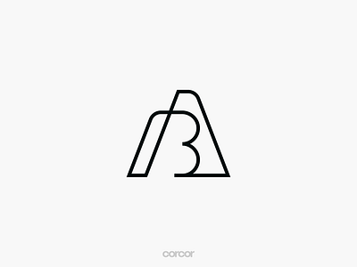 A Monogram of letters A and B ab ab logo ba branding graphic design logo logo design minimal monogram