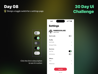 Day 08 Toggle Switch app appshots branding design figma graphic design illustration logo ui ui design ux ux design vector