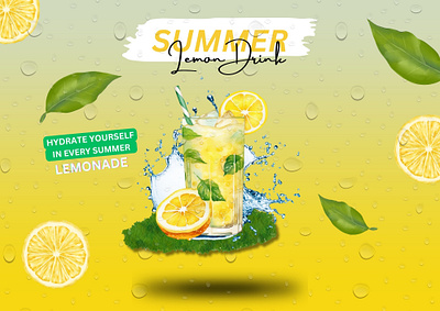 Summer Lemon Drink graphic design