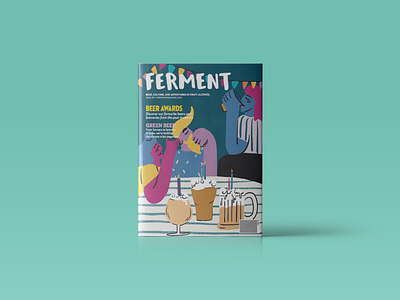 FERMENT mag cover for their 10th anniversary and Beer Awards cover illustration digital illustration editorial editorial illustration illustration lifestyle illustration magazine