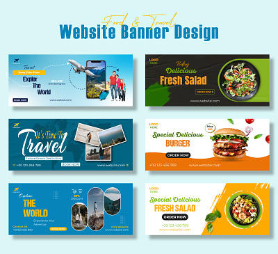 Website Banner Design banner design branding creative design creatoribu design food banner graphic design illustration logo travel banner ui website banner website banner design website design