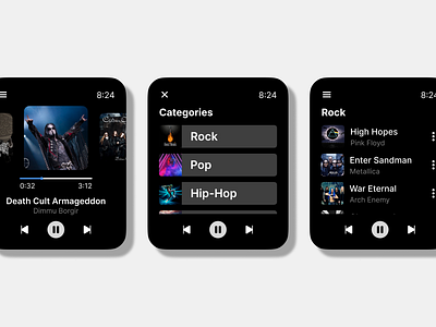 Apple Watch Music UI Design applewatchui minimaldesign musicwatch productdesign research simpledesign topuidesign uidesign uiux userexperience userinterface userresearch watch