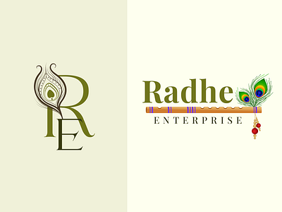 Radhe Enterprise Logo Ui branding business card design graphic design logo ui vector