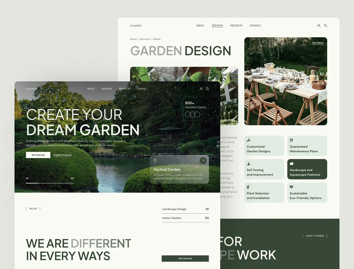 Stunning Garden Center Website Design: LeafLife UI Template