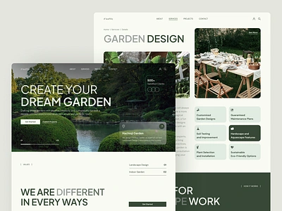 LeafLife - Garden Landscape Design Website UI Figma Template figma figma template garden landscape gardening hero image homepage minimalist modern peterdraw ui website