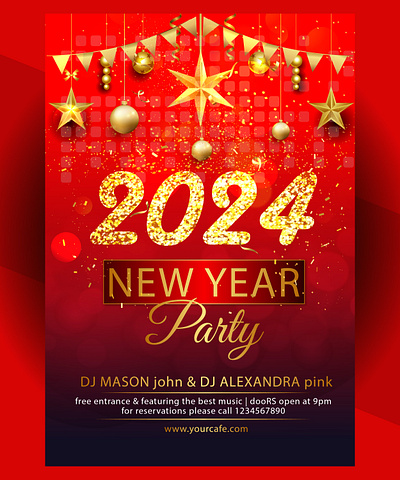 Happy New Year 2024 2024 design 2024 poster design graphicsujon71 happy new year 2024