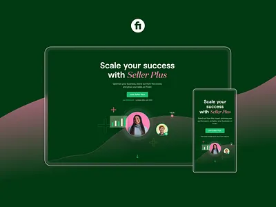 Landing page design for Fiverr Seller Plus program branding design graphic design illustration landing page ux vector